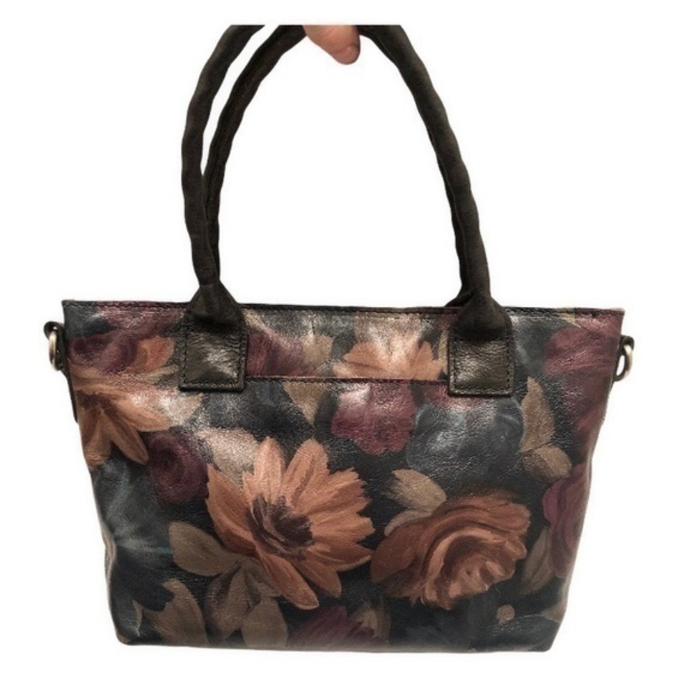 Patricia Nash floral painted leather tote bag